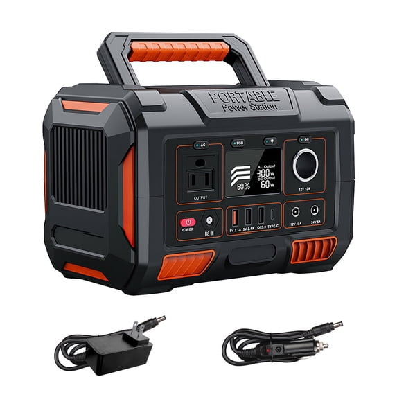 Portable Power Station 300W 260Wh Lithium Battery TeqHome Small Portable Generator for Home Use Camping Travel Emergency Hunting Outdoor Large Power Bank with AC Outlet for Laptop