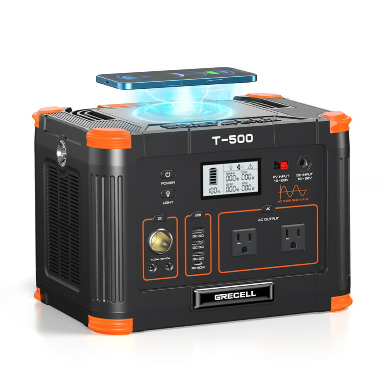 Portable Power Station 500W Solar Generators Backup Lithium