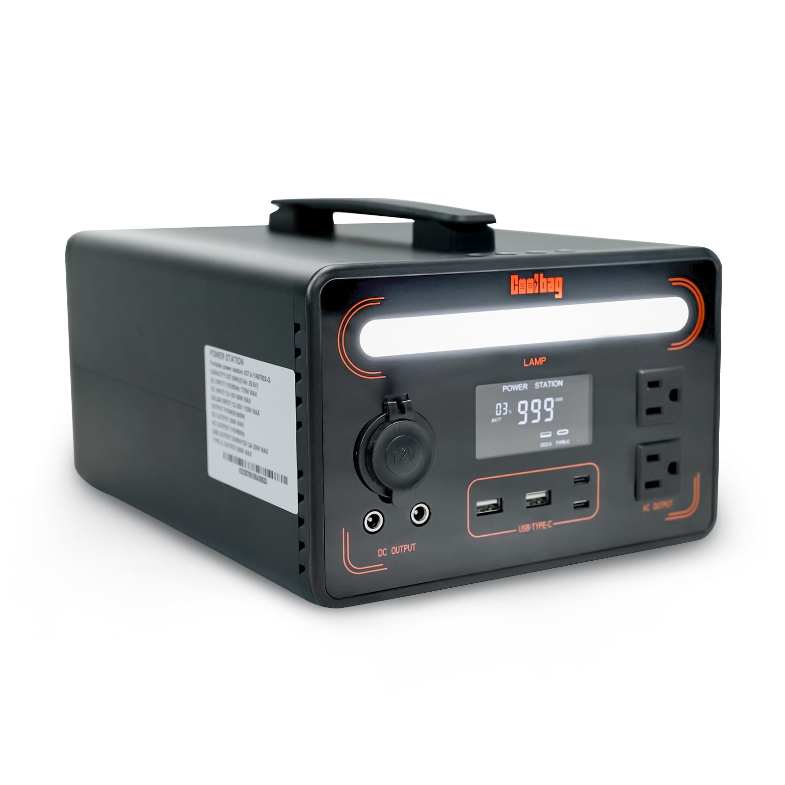 Portable Power Station 600W 560Wh LiFePO4 battery solar generator AC Outlet/Wireless Charging Outdoor Power Station For Emergencies/Homeuse/Camping RV(Solar Panel Not Included)