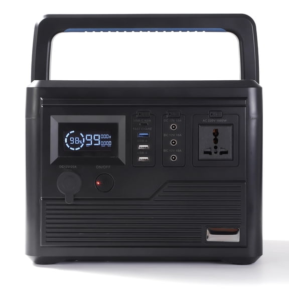 Portable Power Station 600W, 600Wh LiFePO4 Battery, Outdoor Solar Generator for Camping, Traveling, and Emergency
