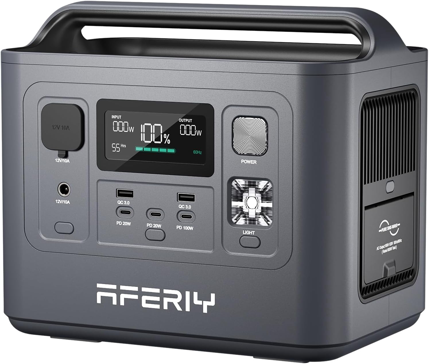 Portable Power Station 800W 512Wh Power Station LiFePO4 Battery Quick Charge in 1.5H 2 AC Outlets UPS Solar Generator