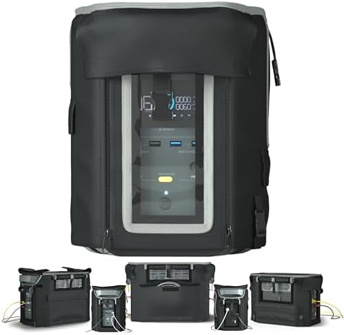 Portable Power Station Cover Waterproof, for ECOFLOW DELTA 2 & Extra  Battery, 1680D+400D Heavy Duty Double Layer Fabric, Easy Access Design for  Outdoor or Indoor Use, Black - Walmart.com