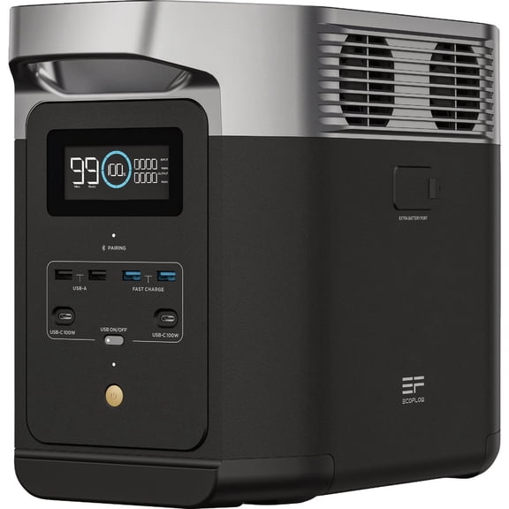 Portable Power Station DELTA 2, 1024Wh LiFePO4 (LFP) Battery, 1800W AC/100W USB-C Output, Solar Generator(Solar Panel Optional)
