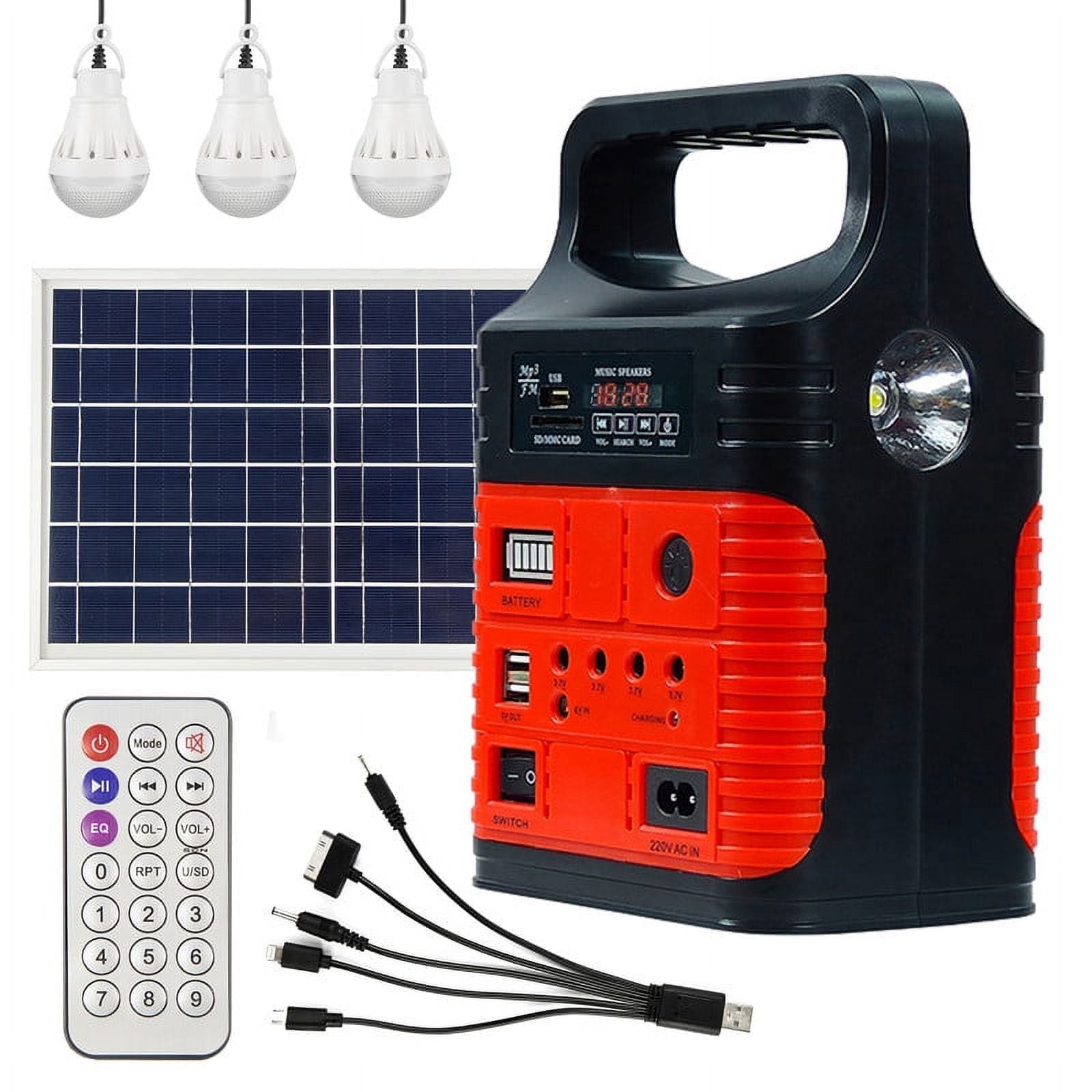 Portable Power Station,Solar Generator with Panels included,LiFePO4 Lithium Battery Pack Small Solar Powered Generator with DC/USB Outlets,LED Flashlight for Home Use,Outdoor Camping Quiet(Red)
