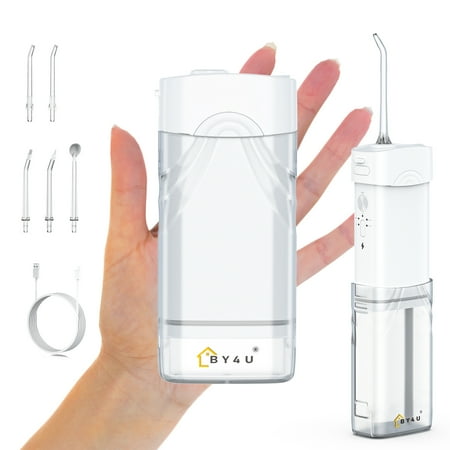 Portable Power Water Flosser,Upgraded Mini Electric Cordless Oral Irrigator,Telescopic 200ml Tank,5 Modes & IPX7,Home & Travel Rechargeable Water Dental Flosser for Teeth, Gums, Braces Cleaner Care