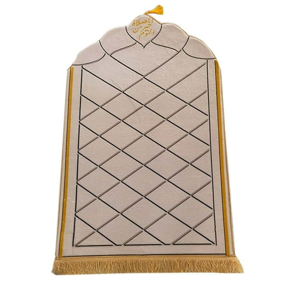 Portable Prayer Rug Thick Embossed Flannel Mat with Comfortable Sponge Base for Indoor and Outdoor Versatility