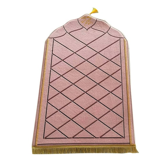 Portable Prayer Rug Thick Embossed Flannel Mat with Comfortable Sponge Base for Versatile Indoor and Outdoor Worship