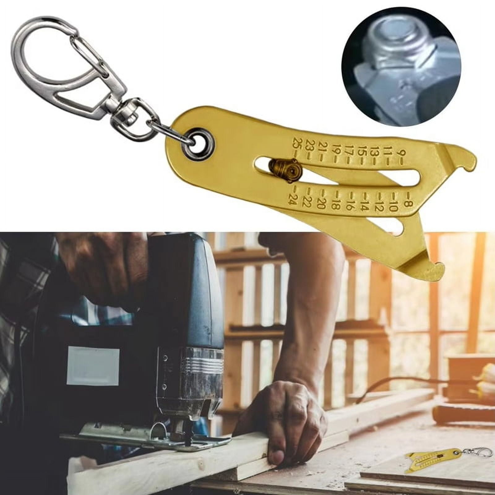 小物 US Heavy Gauge Key Chain/Short Portable Precise Thread Size Checker Keychain - Bolt Size
