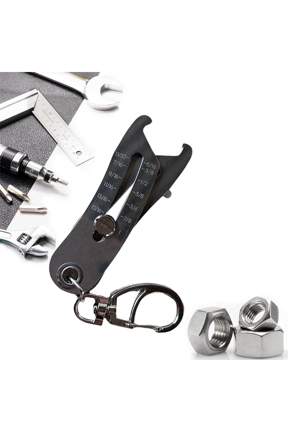 Portable Precise Thread Size Checker Keychain, Nut & Bolt Thread Size Checker Bolt Size Finder Keychain 1pcs