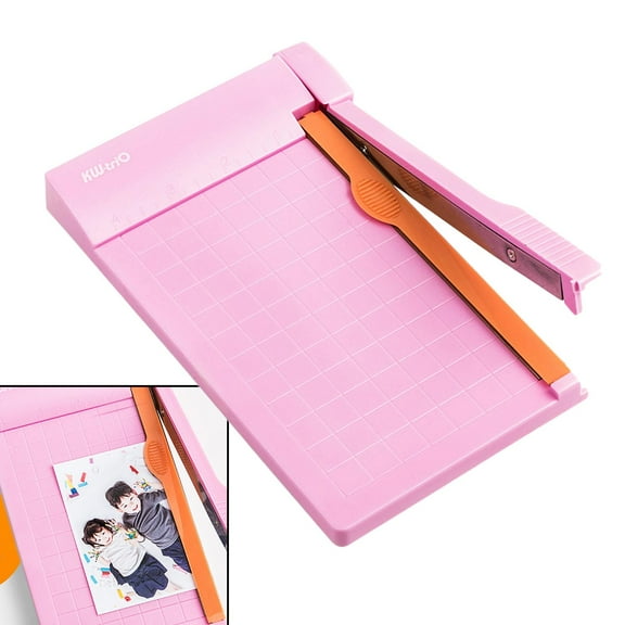 Portable Precision 6 Guillotine Photo Cutter Photo Coupon Laminated Paper Craft Office - Pink