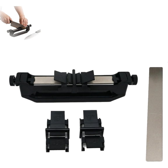 Portable Precision Knife Sharpener, Portable Knife Sharpener, 𝐊𝐧𝐢𝐟𝐞 Sharpening Angle Guide, With 15°/17°/25° Adjustable Angles, For Kitchen Outdoor (Style A+1 Grindstone)