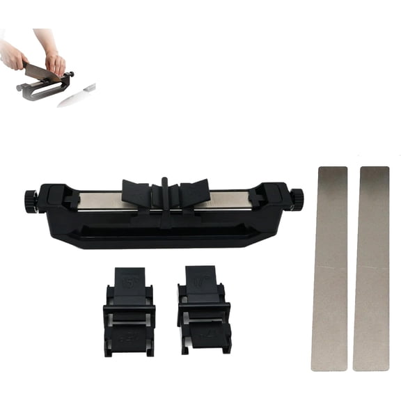 Portable Precision Knife Sharpener, Portable Knife Sharpener, 𝐊𝐧𝐢𝐟𝐞 Sharpening Angle Guide, With 15°/17°/25° Adjustable Angles, For Kitchen Outdoor (Style B+2 Grindstone)