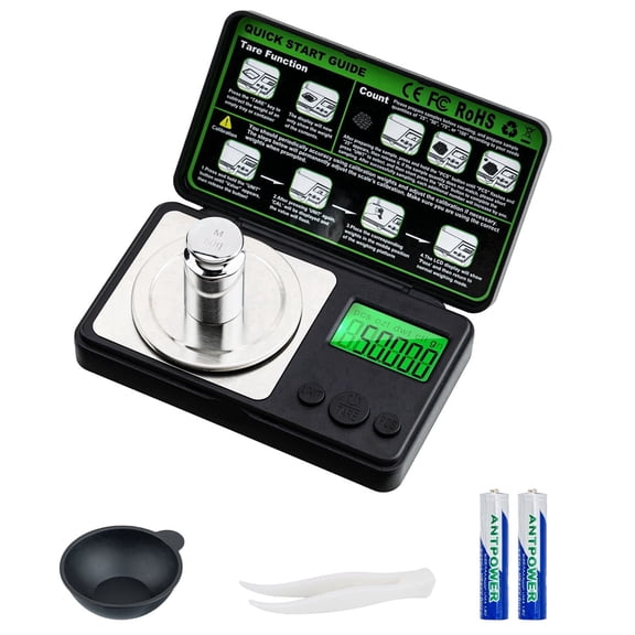 Mcbazel Portable Precision Pocket Scale 50g Capacity 0.001g Resolution with Backlit LCD Display