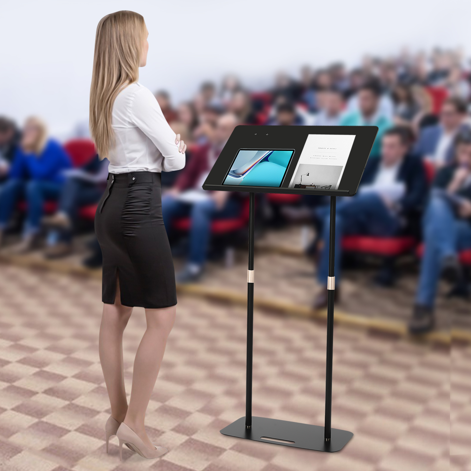 Portable Presentation Standing for Classroom Concert Church Speech, 23.6" L x 15.7" W x 51.1" H