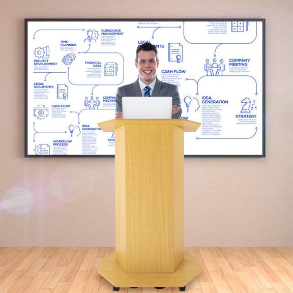 Portable Presentation Standing for Classroom, Movable Desk for Classroom Church Conference Presentation Stand