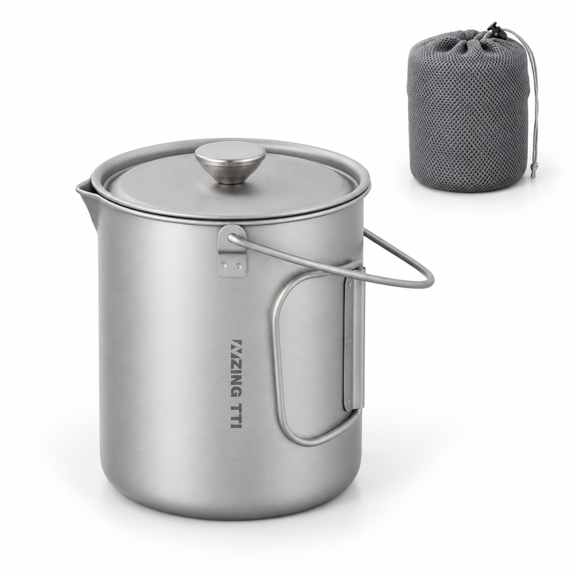 Portable Press Coffee Maker, 750ml Pure Titanium Press for Outdoor Use