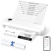 F82 Portable Thermal Printer, Inkless Bluetooth Wireless A4/US Letter Printer for Office, Home and Travel, Black