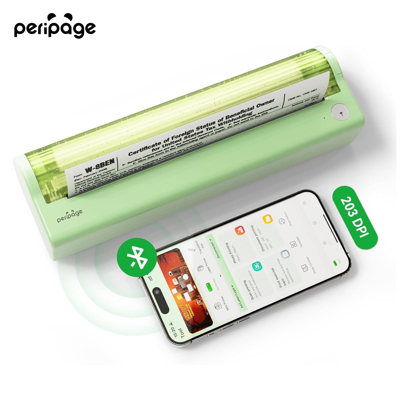 Portable Printer Wireless for Travel, Thermal Printer Support 8.5" X 11" US Letter, Compatible with Android, iOS and Laptop, Inkless Printer for Home Office