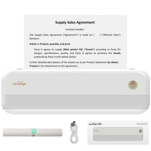 Portable Printer Wireless for Travel,  Thermal Printer  Support 8.5"" X 11"" US Letter, Mobile Inkless Printer Compatible with iOS, Android and Laptop for Office, Home, School