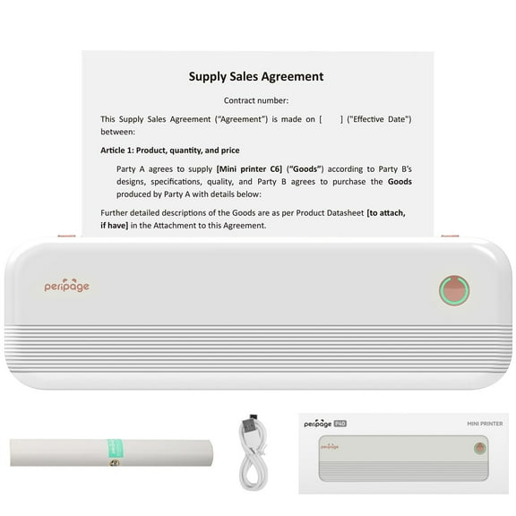 Portable Printer Wireless for Travel,  Thermal Printer  Support 8.5"" X 11"" US Letter, Mobile Inkless Printer Compatible with iOS, Android and Laptop for Office, Home, School