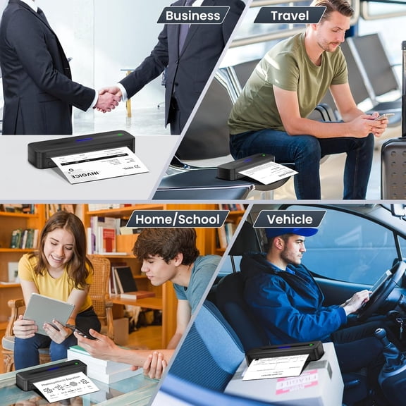 Portable Printers Wireless for Travel, M832 Inkless Bluetooth Thermal Printer Support 8.5'' x 11'' US Letter & A4 Size, Compatible with iPhone Android Laptop for Mobile Office Home, with Case