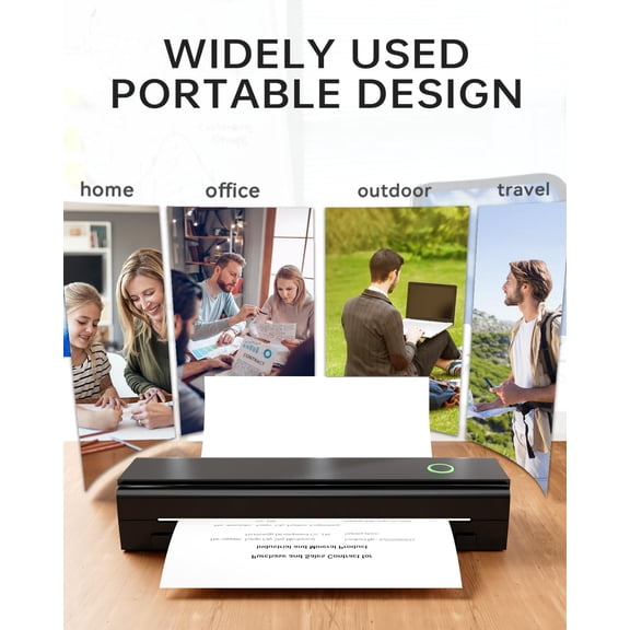 Portable Printers Wireless for Travel, N80 Wireless Thermal Printer Bluetooth Inkless Printer Support 8.5" X 11" US Letter & A4 Size