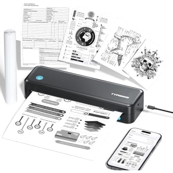 Portable Printers for Travel, Support & 8.5"x11" US Letter Size, for Home Use Suitable for Phone & PC