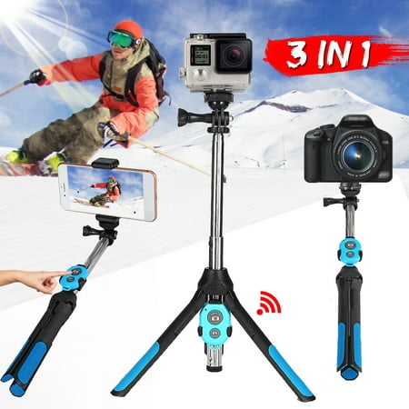 Portable Professional Camera Tripod, 360 Degree Camera Monopod Selfie Stick Tripod with Remote Control for Go-Pro & Camera, for iPhone & Android Smart Mobile Phone