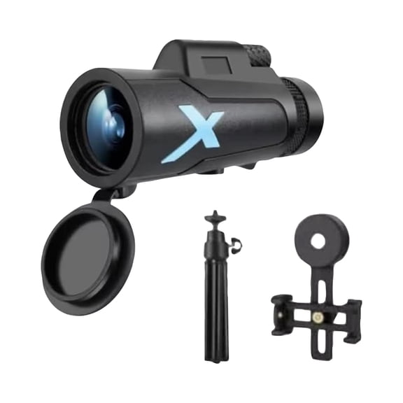 Portable Professional High Power Monocular Telescope with Smartphone Holder and Mini Tripod, Compact Outdoor Optical Scope for Travel & Wildlife Observation