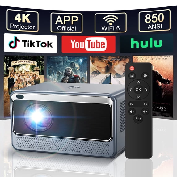 Portable Projector with 5G WiFi & BT 5.3,Mini Projector Native 1080P,Outdoor Movie Projector for Bedroom,Portable Home Theater,Easy Setup with Phone/Laptop/TV Stick