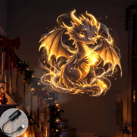 Portable Projector Lamp Fantasy Dragon Projection for Home Entertainment Room Atmosphere