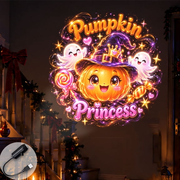 Portable Projector Lamp Halloween Pumpkin Princess Ghost Candy Projection for Festive Party