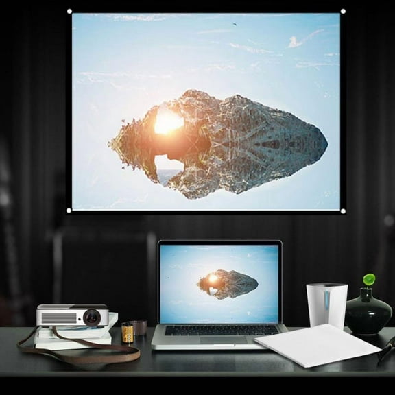 Portable Projector Screen 60-150 Inch 16:9 HD Folding Indoor Outdoor Movie Screen Gaming Office Home Cinema Projector Screen