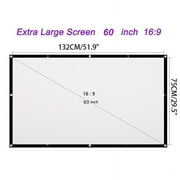 ODIANTRD Portable Projector Screen 60"/72"/84"/100"120 "/150 Inch 16:9 HD Folding Indoor Outdoor Movie Screen Gaming Office Home Cinema Projector Screen