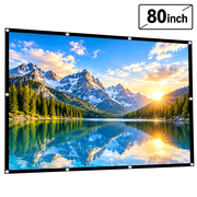 80Inch Portable Projector Screen,HD 169 Projection, Foldable Movie Screen for Home Theater, Outdoor Movies, Office & Events