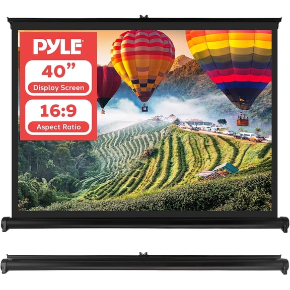 Portable Projector Screen - Mobile Projection Stand, Lightweight Carry & Durable Easy Pull Out System for Schools Meeting Conference Indoor Outdoor Use, 40 Inch (PRJTP46), White