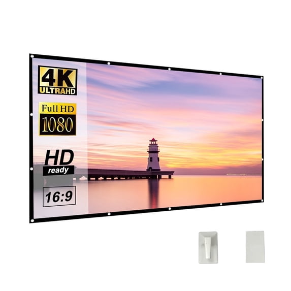 Portable Projector Screen Reflective Fabric Cloth 3D HD Projection Curtain 60 72 84 92 100 120 150 Inches Home Outdoor ,High Absorbance
