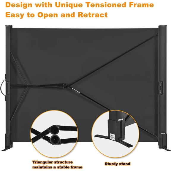 Portable Projector Screen with Stand, 50 Inch 4:3, Outdoor Projector Screen, Lightweight and Retractable, 1.2 High Gain Wrinkle-Free Video Projection Screens, for Home Cinema, Meeting Presentation.