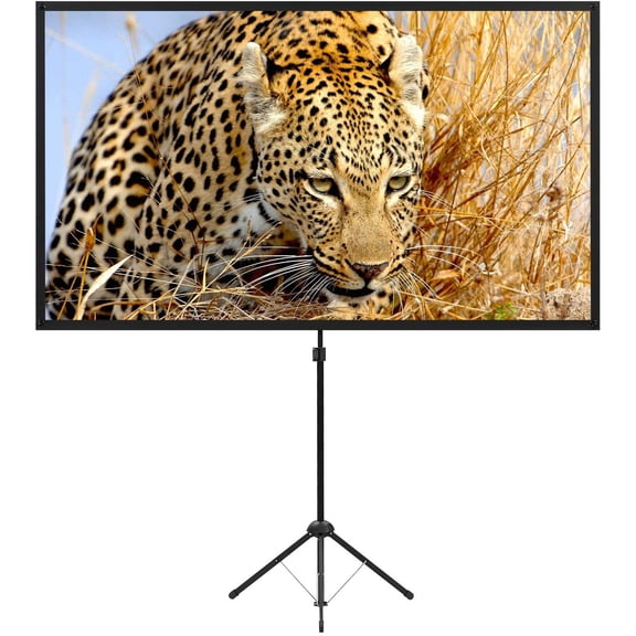 Portable Projector Screen with Stand, Outdoor Movie Screen, Light-Weight, Mobile and Compact, Easy Setup and Carrying, Projection Screen with Gain Glass Fiber, Idea for Home Cinema.