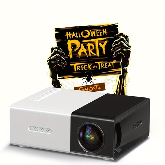 Portable Projector, USB Connection, Remote Control - Compatible with Smartphones, Tablets, Laptops, TV Remotes, USB Drives, LCD Screens, Button Controls, HDTV Input