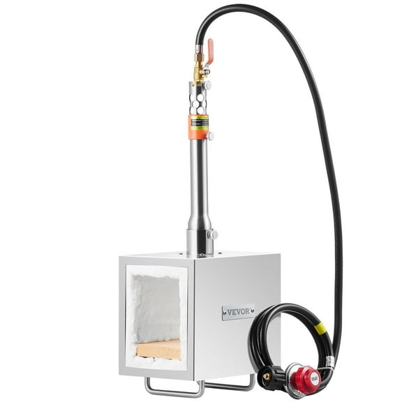 "Portable Propane Forge - 1 Burner Farrier & Knife Making Forge, 2600F High Temp, Metal Square Shape, Blacksmithing Tools"