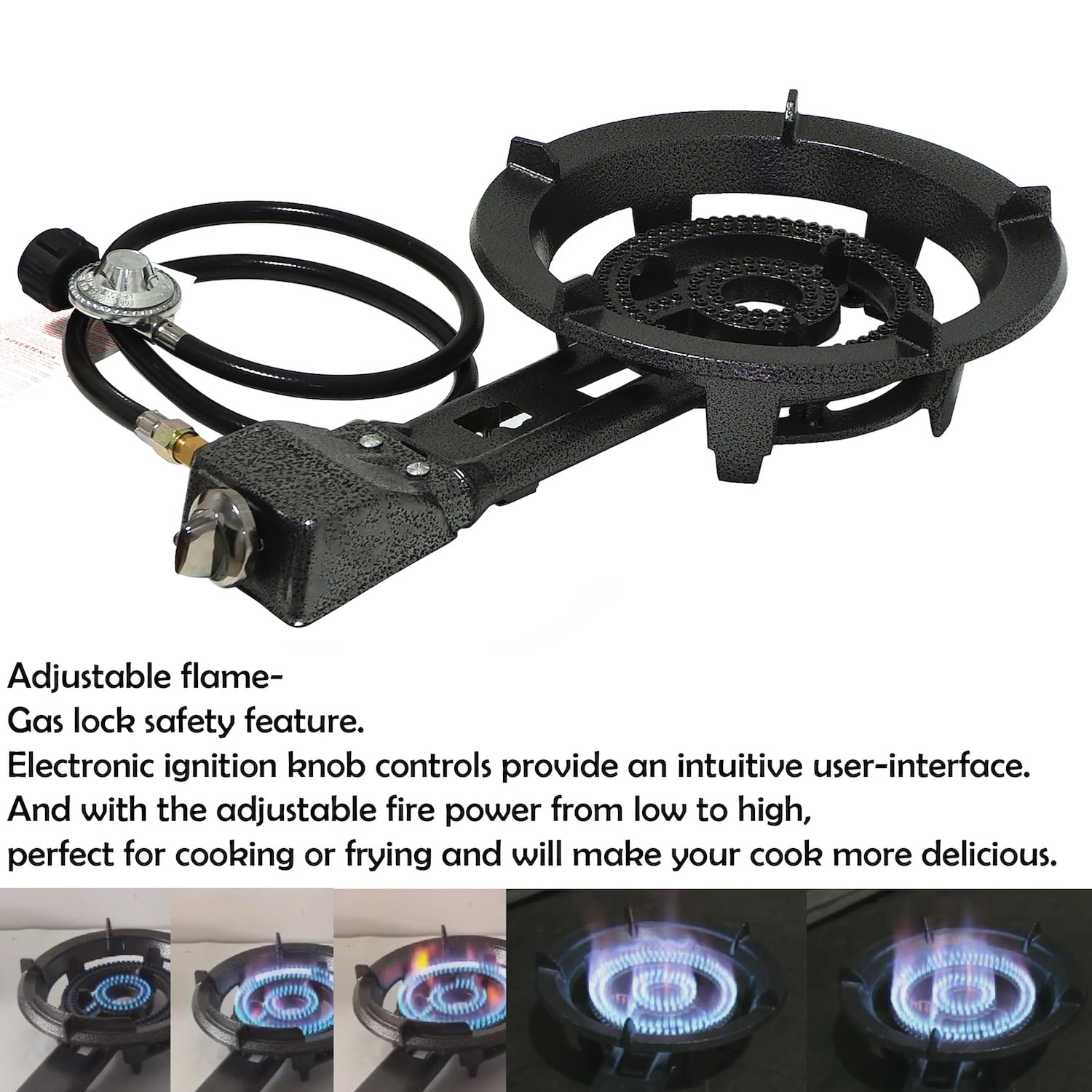 Portable Propane Gas Burner Stove w/ hose Jumbo Super Supergas Camp