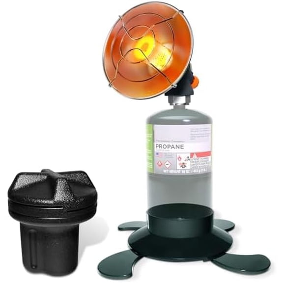 Portable Propane Heater Outdoor Camping Heater, 8500 BTU, Piezo Ignition, for Patio Tent Picnic Ice Fishing, With Cylinder Base Holder & Storage Case (Without Tank)$$Garden & Patio