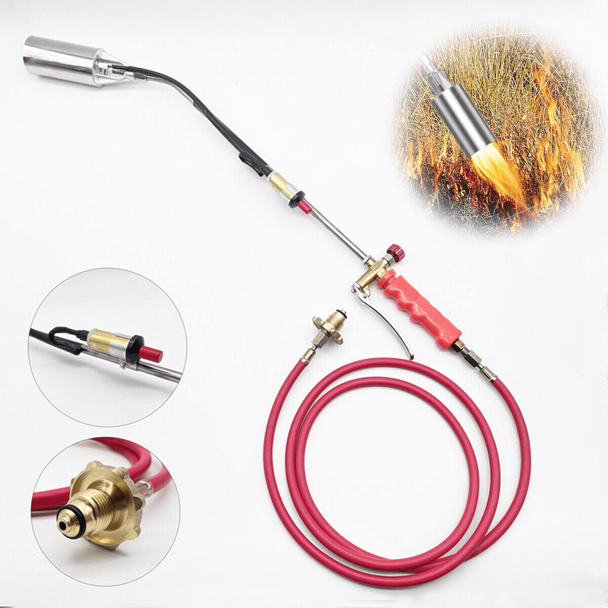 Flame King 100,000 BTU Propane Torch Kit Heavy-Duty Weed Burner with Flint Striker YSNPQ1000T - The Home Depot