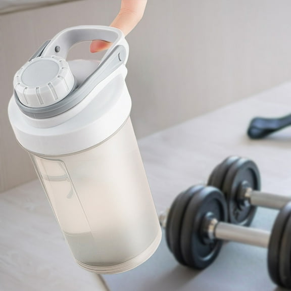 Portable Protein Shaker Bottle with Mixing Ball & Powder Container | 500ml 17oz Fitness Wobble Cup for Gym & Travel | Leak-Proof Sports Water Bottle for Protein Drinks & Pre-Workout