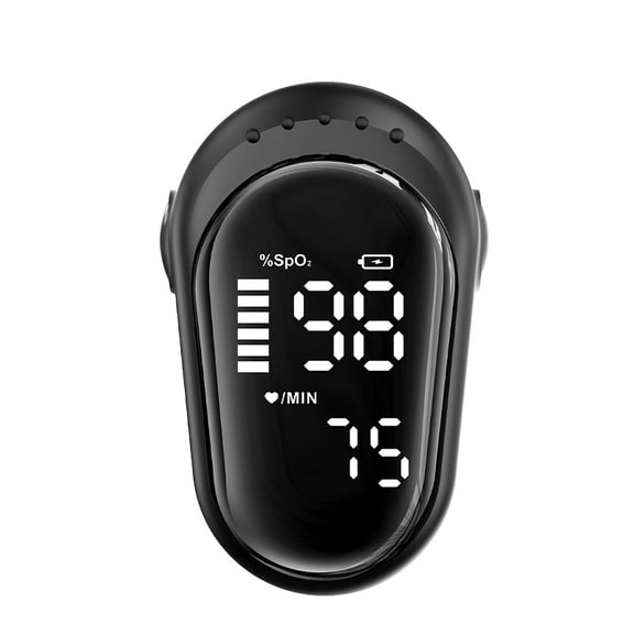 Portable Pulse Oximeter - Fingertip Device with 4-Inch Backlit Large LCD Display & One-Touch Operation. Compact, Type-C Charged, Perfect for Travel & Daily Monitoring-Black