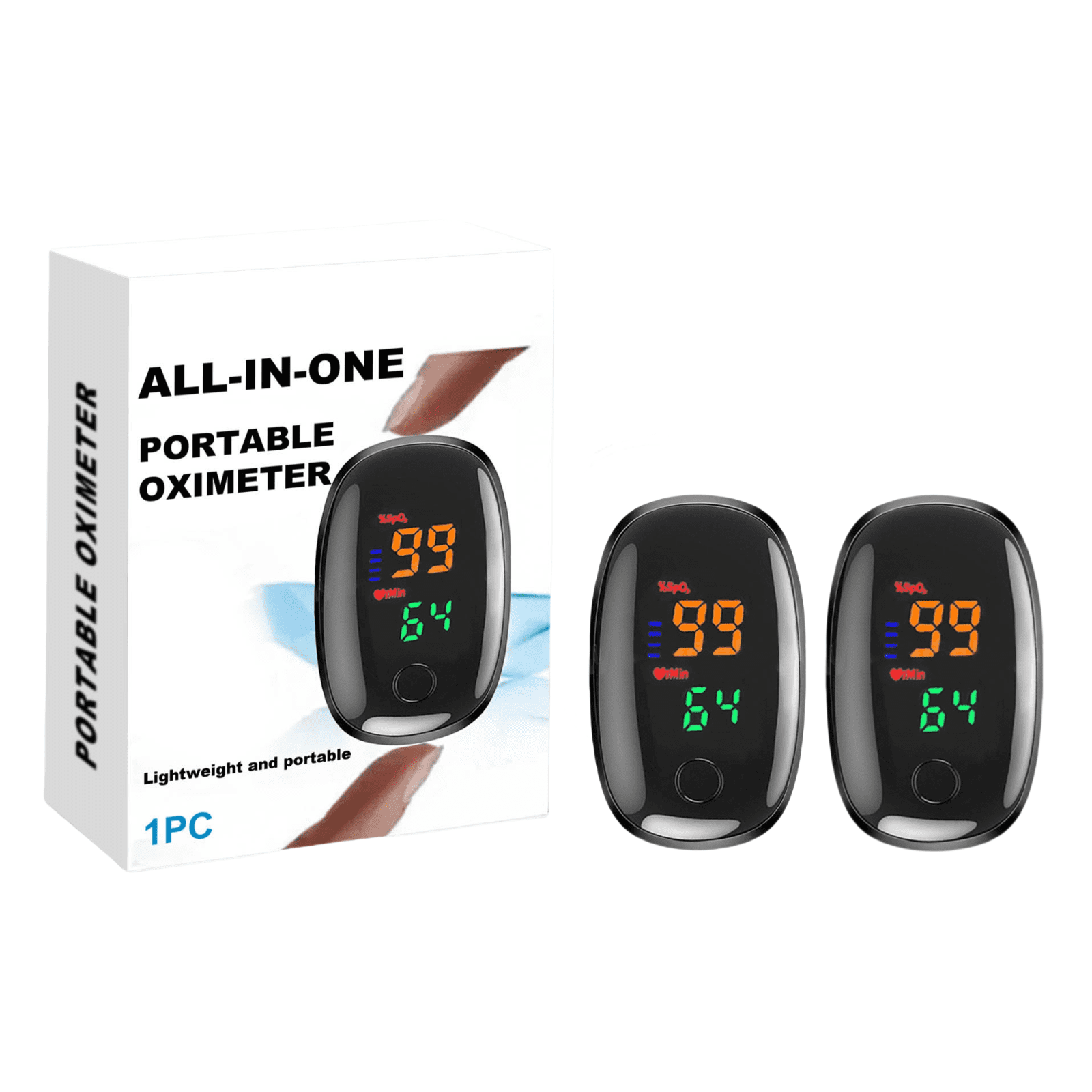 Portable Pulse_Oximeter_Fingertip Glucose_Monitor No Pricking_Oxygen ...