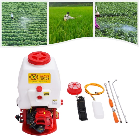 Portable Pump Sprayer with Adjustable Spray Range, 0.7kw Motor, Large Fuel and Liquid Tanks, High Safety Features, Quick and Efficient Spraying for Gardens, Lawns, and Outdoor Areas