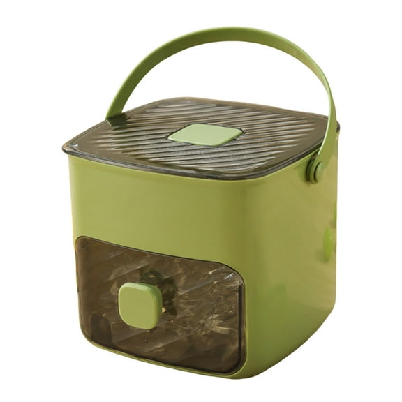 Portable Push Ice Maker | Layered Drawer Storage | Leak-Proof Ice Cube Tray for Picnics/Camping (, 31x21x22.3cm)