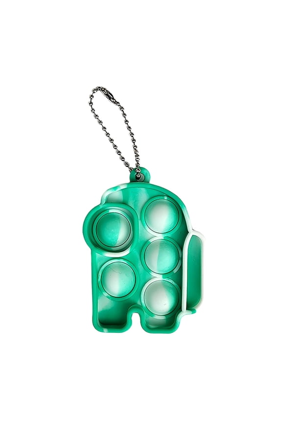 Portable Push Pop Keychain Fidget Toy, Reusable Silicone Bubble Sensory Popper for Stress Relief On-The-Go, Detachable Keyring for Anxiety & Focus Accessory